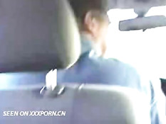 Hot blonde sucks boyfriend in a car