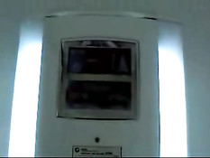 Isabel having fun in an elevator