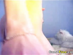 Blond cutie using dildo