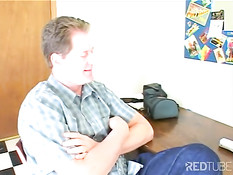 Young redhead gets convinced to fuck