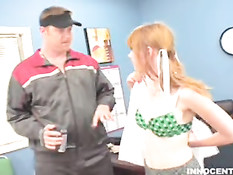 Gorgeous Marie fucked in the office