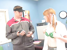 Gorgeous Marie fucked in the office