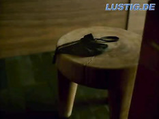 Girl cracks nuts with her buttocks