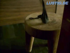 Girl cracks nuts with her buttocks