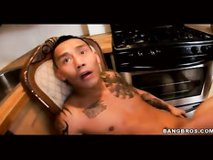 One cock and three sluts in kitchen