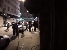 Gothic rocker boning a groupie