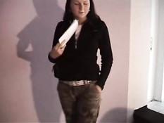 German girl having fun