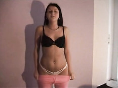 German girl having fun