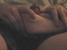 Wife footjob on couch