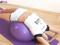 Aerobics with nice teen