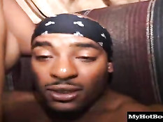 gina clark sucks her mans black cock in bed