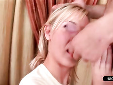 teen sucks hard cock using her tongue pin