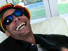 Megan receives a big load from a big dick