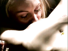 Strap-on lesbian action with blond hotties