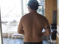 Male circle with one slut 1