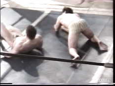 Two horny dudes wrestling