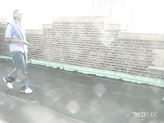Open air fuck on the rooftop