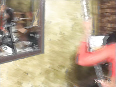 Ebony slavegirl sucking her master