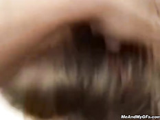 POV closeup with creampie hottie