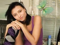 Tina In The Kitchen With Her Dildo