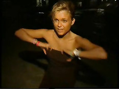 Skinny Bitch Shows Her Tits