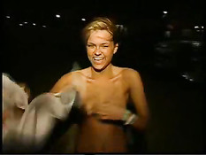 Skinny Bitch Shows Her Tits