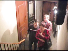 Chubby Bitch Fucks Two Dudes