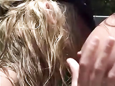 Lesbians In Lingerie Licking Wet Pussy At A Waterfall