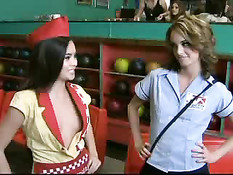 Naked Bowling Battle With Cassia Riley & Vivian Chase!