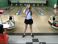 Naked Bowling Battle With Cassia Riley & Vivian Chase!