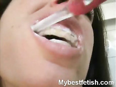 Tiffany Preston Brushing Her Teeth