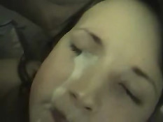 Naughty GF's Face Jizz Glazed