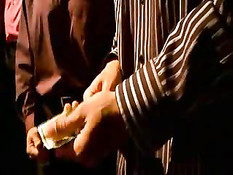 Busty blonde in crazy cumming orgy