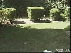 Outdoor sport with busty redhead MILF