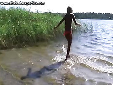 Русские студенты занимаются сексом за городом