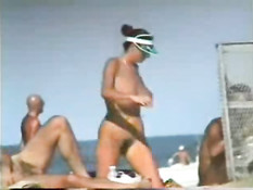 Giant boobs on the beach