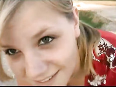 Hot girl serving her boyfriend