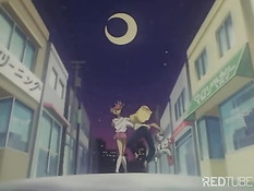 Blonde and redhead seducing boy