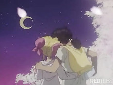 Blonde and redhead seducing boy