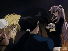 Blond and redhead ninja girls