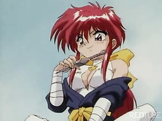 Blond and redhead ninja girls