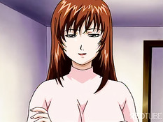 Трах с большегрудой аниме девушкой