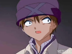 Аниме девушка принимает кулак в пизду