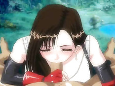 Минет от хентай брюнетки