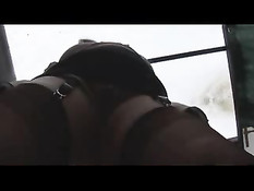 Эрекция у бабушки в чёрных чулках