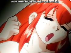 Грудастая хентай девушка делает глубокий минет