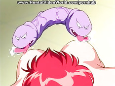 Грудастая хентай девушка делает глубокий минет