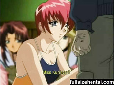 Хентай студентка показывают свои молодые сиськи