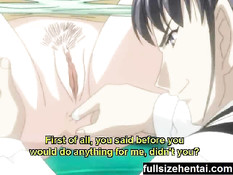 Сисястая хентай девочка получает бутылку в задницу