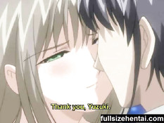 Сисястая хентай девочка получает бутылку в задницу